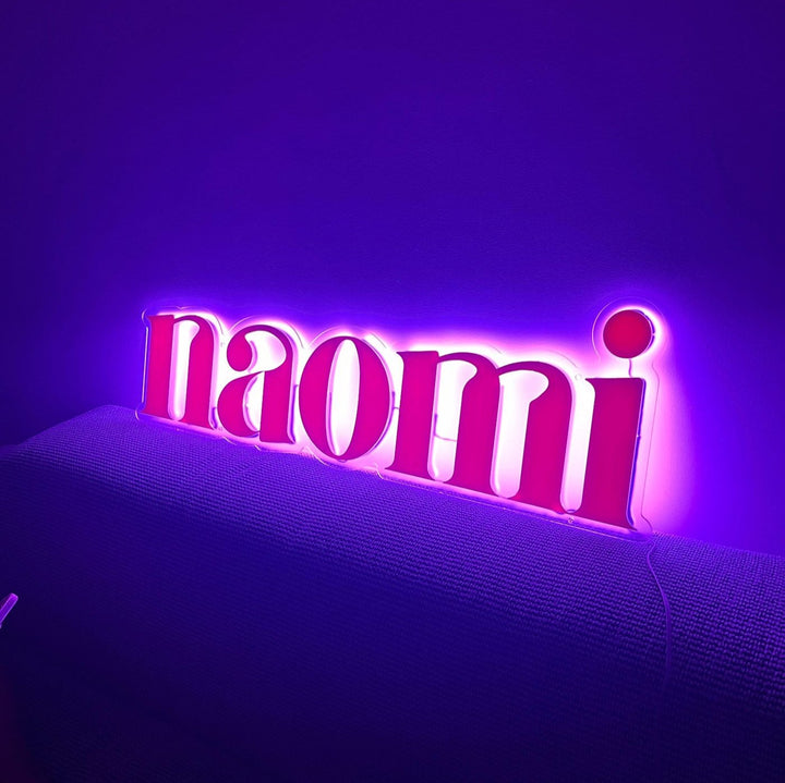 RGB Backlit reversed neon front in pink