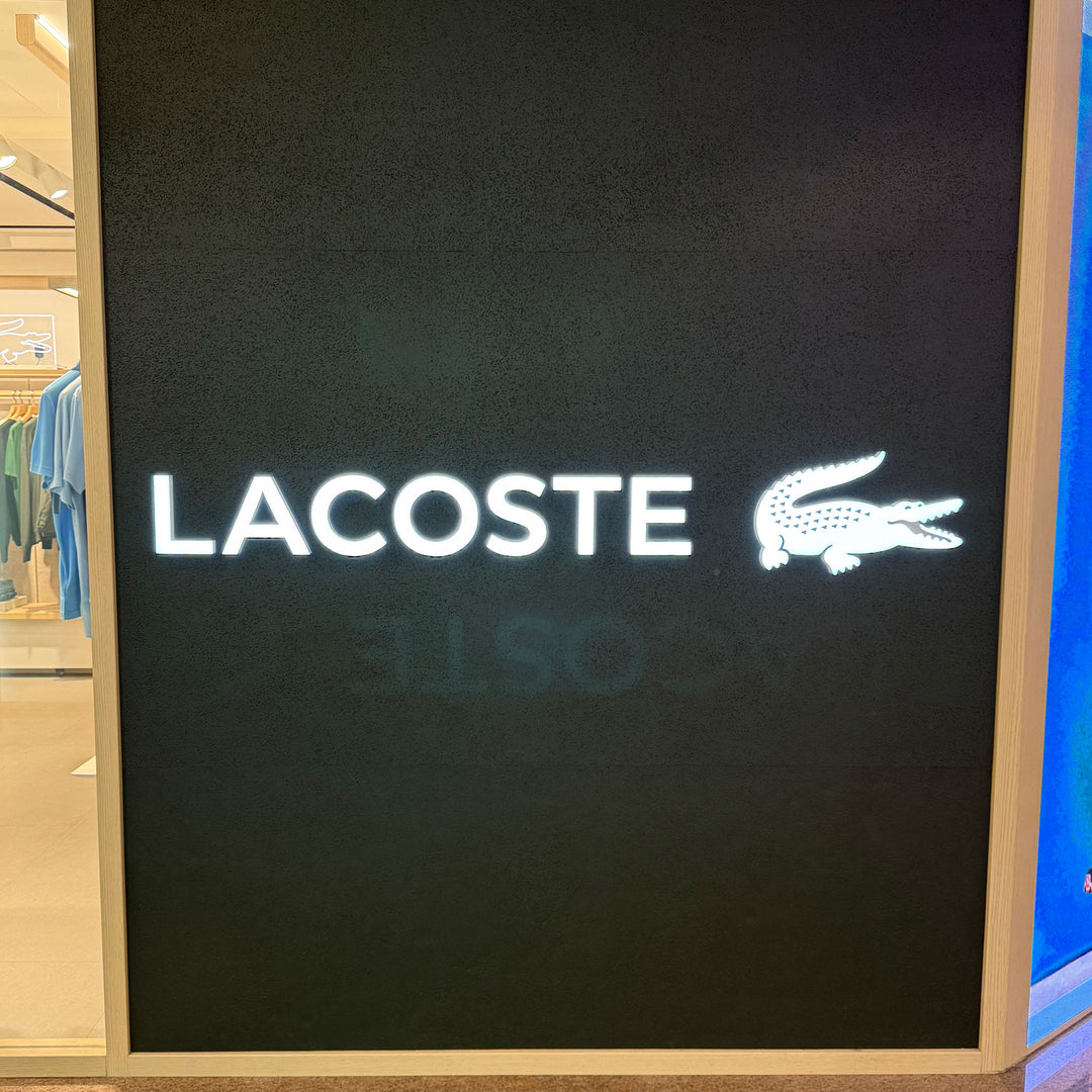 Frontlit channel letters white LACOSTE