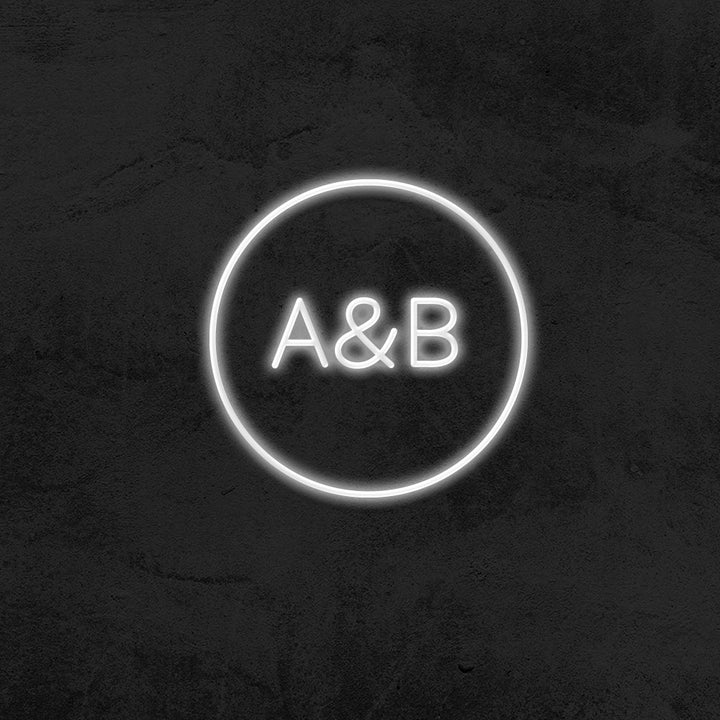 Custom Circle Initials LED Wedding Neon Sign MK Neon