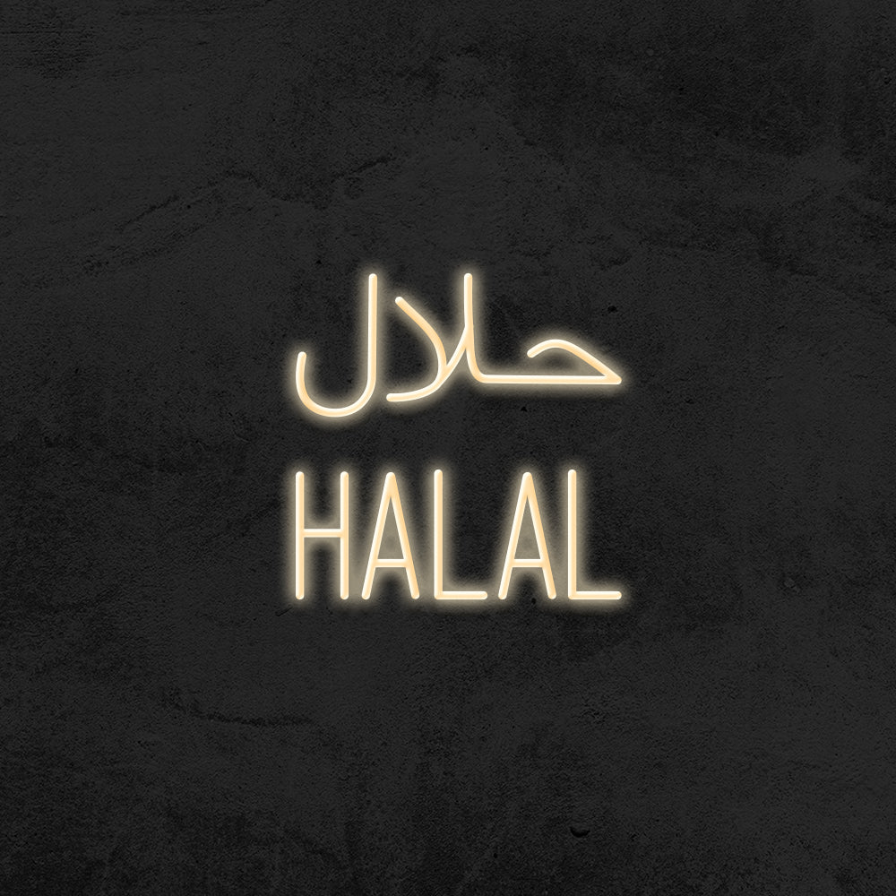 halal neon sign led restaurant mk neon