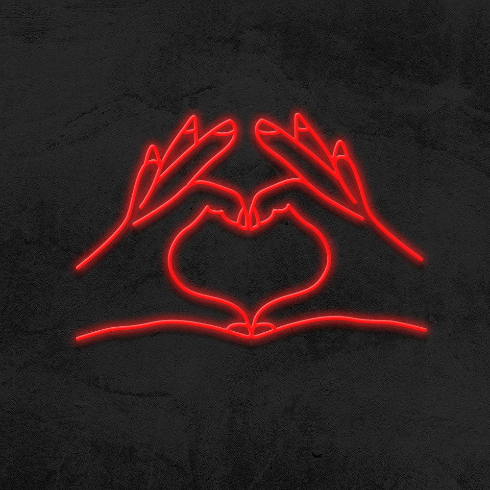 heart hands neon sign led home decor mk neon