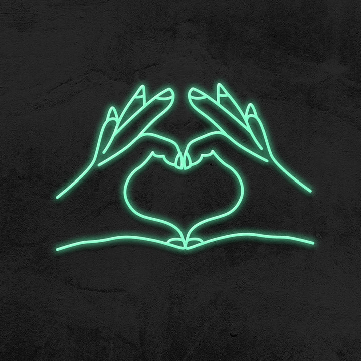 heart hands neon sign led home decor mk neon