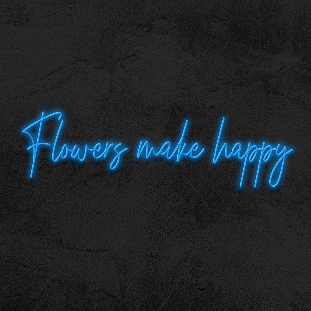 flowers make happy neon sign led mk neon