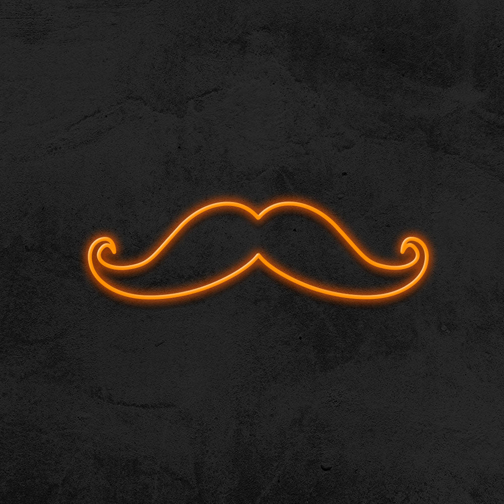 mustache neon sign led  barbershop mk neon