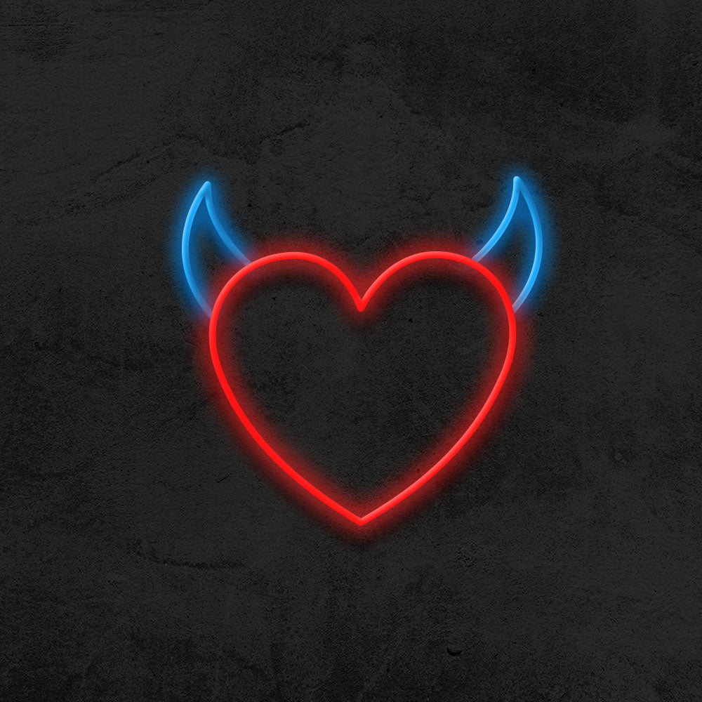 devil heart neon sign led bedroom mk neon