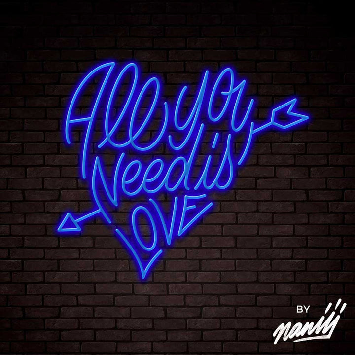 All You Need Is Love - Lettering neon sign