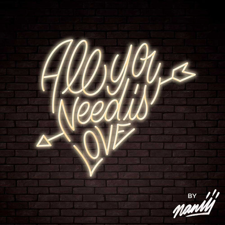 All You Need Is Love - Lettering neon sign