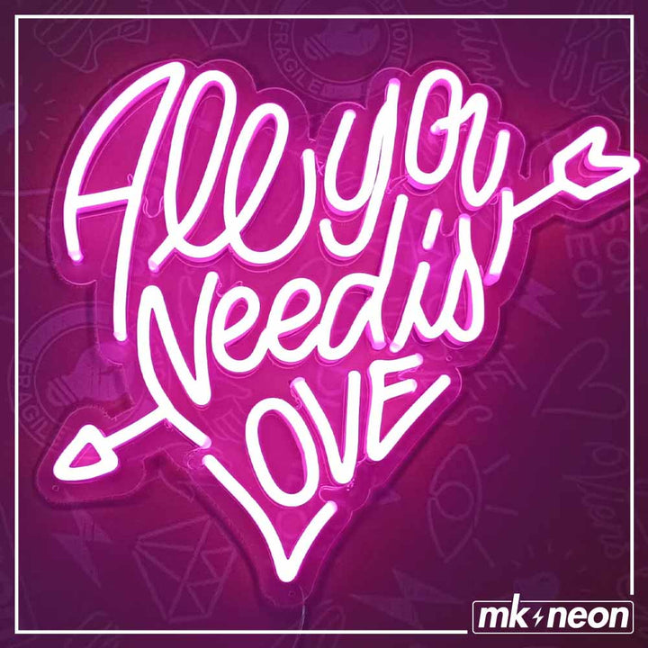 All You Need Is Love - Lettering neon sign