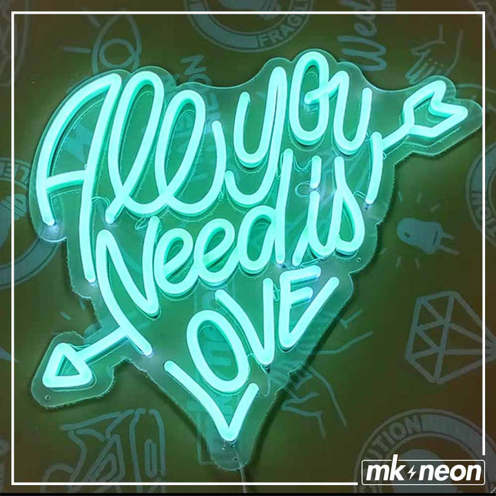 All You Need Is Love - Lettering neon sign