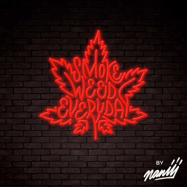 Smoke Weed Everyday - Lettering neon sign