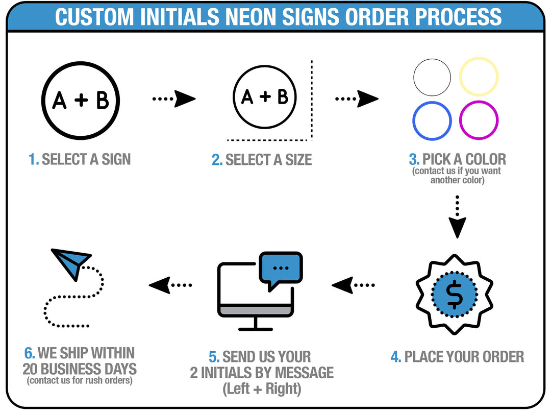 Custom Circle Initials LED Wedding Neon Sign MK Neon